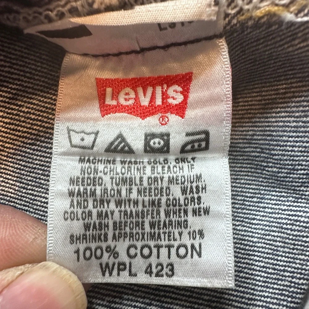 Vintage Levi's 501 Jeans Mens 44x30 (41x28) Blue Straight Leg Button Fly Denim